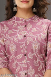Women's rayon A-line gold printed kurta, three-quarter sleeves, printed combo, size S-XXL. Gold-detailed rayon kurtas for work and casual wear, origin India