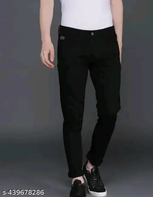Black denim regular fit men's jeans - stylish, comfortable, and versatile for any occasion