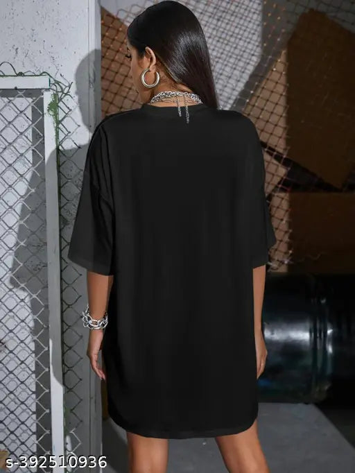 Women's over-sized printed t-shirt with 3/4 sleeves
