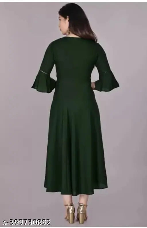 Rayon long sleeve women dress