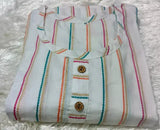 Striped cotton multi-kurta, three-quarter sleeves, Indian fashion for women's special occasions