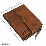 Tan genuine leather men's wallet, 13 card slots, RFID blocking, top grain leather, casual design, India-made accessory