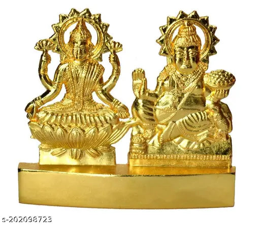 Shri Laxmi Kuber Murti set, gold idol, puja diwali set, figurines of deities