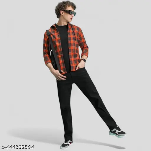 Black jeans for men, slim fit