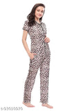 Women's satin camouflage night suit set (NWSD041TG2PCMulticolored), hand-washable printed satin for a comfortable sleep experience. Ideal for sleepwear, loungewear, or nightwear
