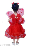 Red full sleeve festive wedding dress, midi knee length