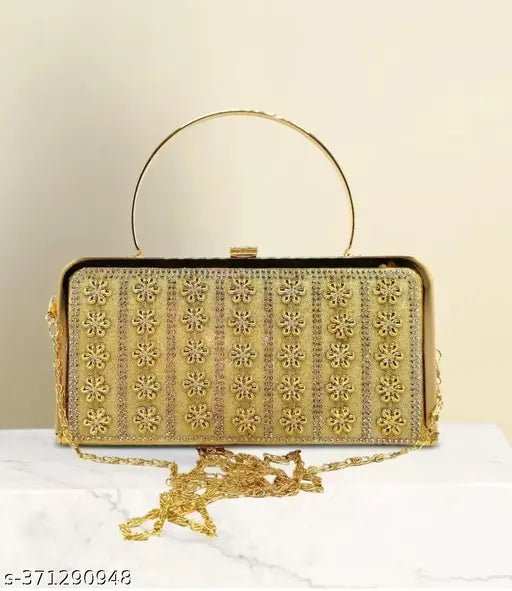 Gold sequined clutch wallet, purse bag with zip closure, high quality party accessory