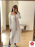 White long dress, lace trim