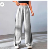 Grey sweatpants with an elastic waistband