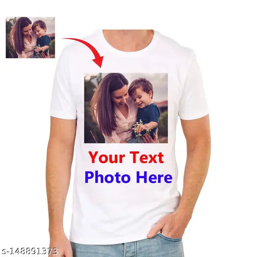 Polyester Photo T-shirt with short sleeves, printed design, made for summer comfort. DryFit technology ensures wicking sweat