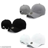 Stylish solid cotton baseball caps pack of 3, comfortable and durable for all-season wear, made in India