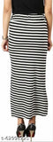 Black and white long skirt for women