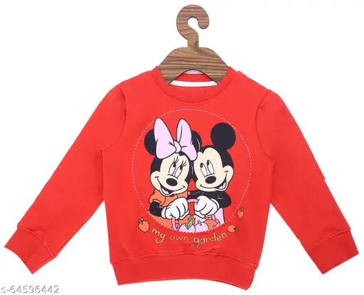 Cotton Disney Girls graphic print sweatshirt, full sleeves, cute design made in India