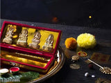 Metal Ganesh Laxmi Idol: Shri Dhanlaxmi Kuber Bhandari Yantra - Indian-made prosperity symbol featuring Goddess Laxmi, Kuber, and other yantras, perfect for inviting wealth and success in home or gifting during Diwali
