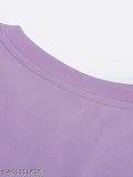 Oversized lavender skeleton rose print art silk t-shirt, three-quarter sleeves, size N, made in India