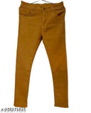 Men's denim khaki jeans, solid pattern, size 30, 15in/40in, India-made