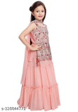 Stylish partywear embroidered Georgette lehenga choli and dupatta set for girls, sleeveless, India-made