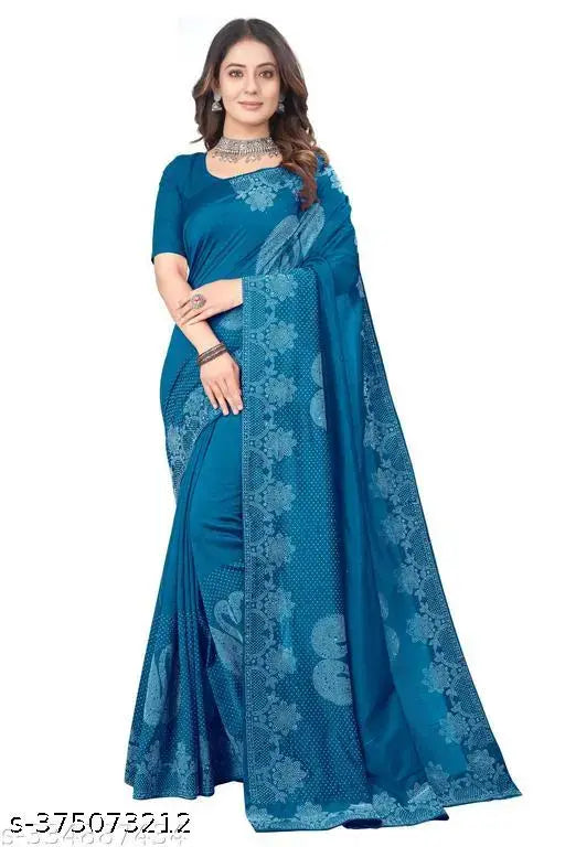 Georgette saree with Siroski diamonds, embellished, 5.5m length, Indian craftsmanship