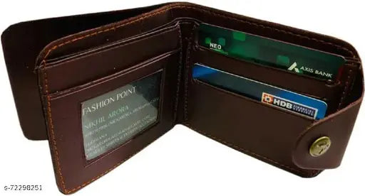 Brown faux leather BMW 0001254 men's wallet, features 6 card slots & ID pocket, made in India