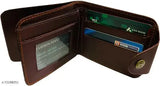 Brown faux leather BMW 0001254 men's wallet, features 6 card slots & ID pocket, made in India