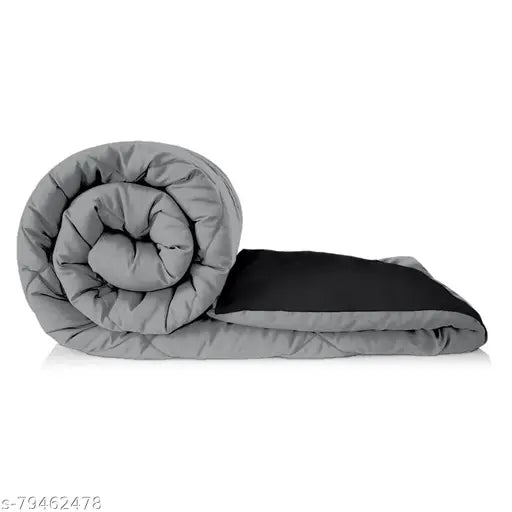 Wool microfiber reversible single comforter, lightweight and soft, 100x90 inch, India-made