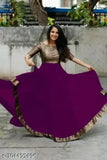 Gold zari work Georgette ethnic Indian kurti with short sleeves, featuring solid design. Available in various sizes from S to 4XL