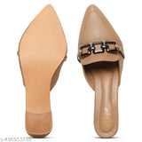 Women's brown leather flat sandals with metal accents