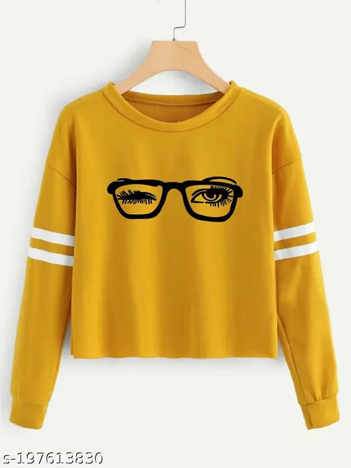 Cotton blend printed full sleeve round neck top for women & girls, ideal for all seasons, holiday trend