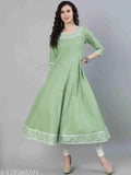Rayon Anarkali Kurta, printed combo, three-quarter sleeves, Indian women's fashion on mannequin