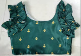 kid's satin lehenga set with animal print, short sleeves, 5-10 years old, Indian origin