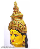 Metal Varalakshmi mask (7 inches), traditional Indian Kali Net design for Varamahalakshmi Vratha Pooja
