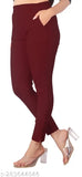 Women's and girls classy cotton lycra ankle length trousers (pack of 2), solid net, comfort-focused Cigar pants in various sizes: 28, 30, 32, 34, 36, 38, 40, 42, India origin