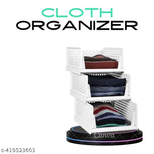 White storage organizer for bathroom accessories, makeup cosmetics, kitchen accessories