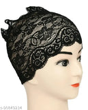 Black and cream scarf headband, 2 pieces, adjustable fit for women's hijabs