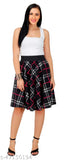 Trendy women's black and white checkered skirt