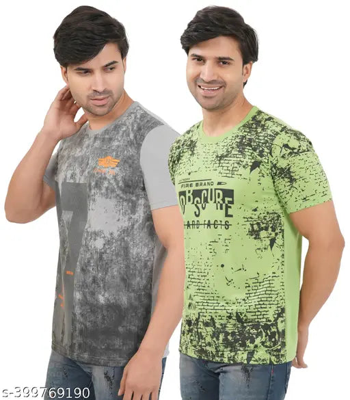 Polyester SHAUN Men's T-Shirt, short sleeves, printed design, available in various sizes from S to 9XL, fashionable Indian brand