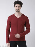 Men's lightweight, breathable solid cotton V-Neck t-shirt with long sleeves, perfect for summer