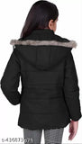 Girl's black nylon jacket, hooded coat pack of 1