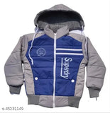 Boys Aqua Blue Nylon Jackets & Coats Pack Of 1