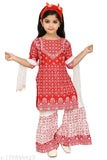 Cotton blend printed net plazo dress for agile classy girls aged 3-11, Indian origin