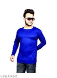 Long sleeve polyester t-shirt, solid color, stylish design - size XL/L/M, made in India