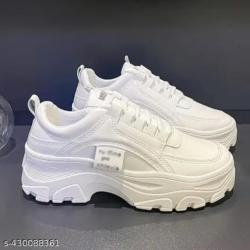 Synthetic Star Frenzy White sneaker with lace-up net detail, India origin