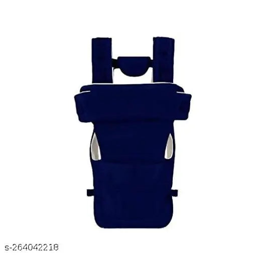Royal Blue INSHA KIDS Polycotton Baby Carrier with adjustable seat, waist belt, and shoulder straps for comfortable baby holding. Ergonomic design for newborns to 10.5 kg, safe view, machine washable, made in India