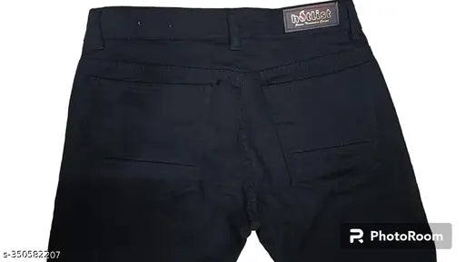 Stylish Lycra men's regular fit jeans - comfortable, trendy everyday wear for modern fashion. Solid pattern, stretchable fabric, and versatile design make this a great addition to any man's wardrobe. Sizes: 28 (w: 28in, l: 40in), 30 (w: 30in, l: 40in), 32 (w: 32in, l: 40in). Made in India