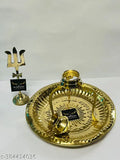 Brass Shivling stand for puja, decorative showpiece for Shivratri abhishek, Indian Pooja Samagri product, 8cm x 10cm x 8cm size