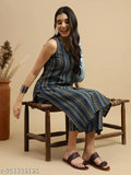 Blue rayon kurta and pants with flared hem