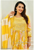 Monsoon Wear printed rayon kurta set with dupatta - trendy, comfortable ethnic wear for women (India)