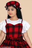 Cotton floral princess dress and hat set for girls, pastel colors
