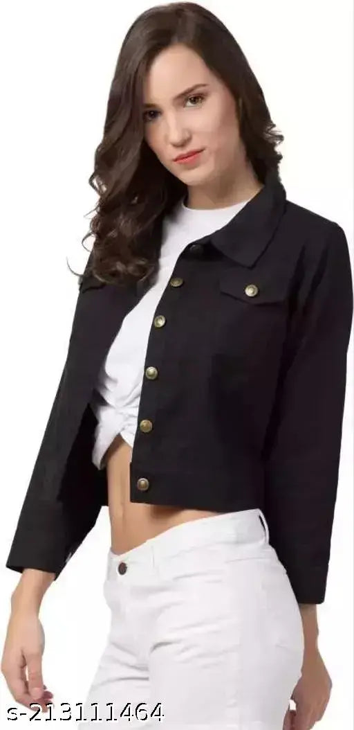 Black denim long-sleeved shirt, solid design, sizes S-XL, made in India