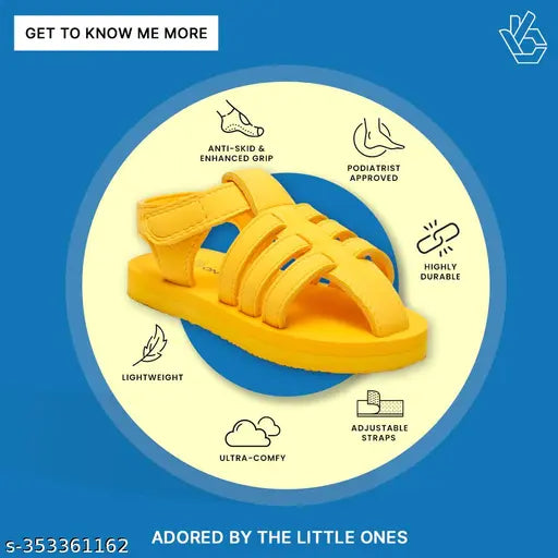 Tooti Frooti EVA sandals (unisex), vibrant mango color, slip-resistant and easy to clean for kids adventures